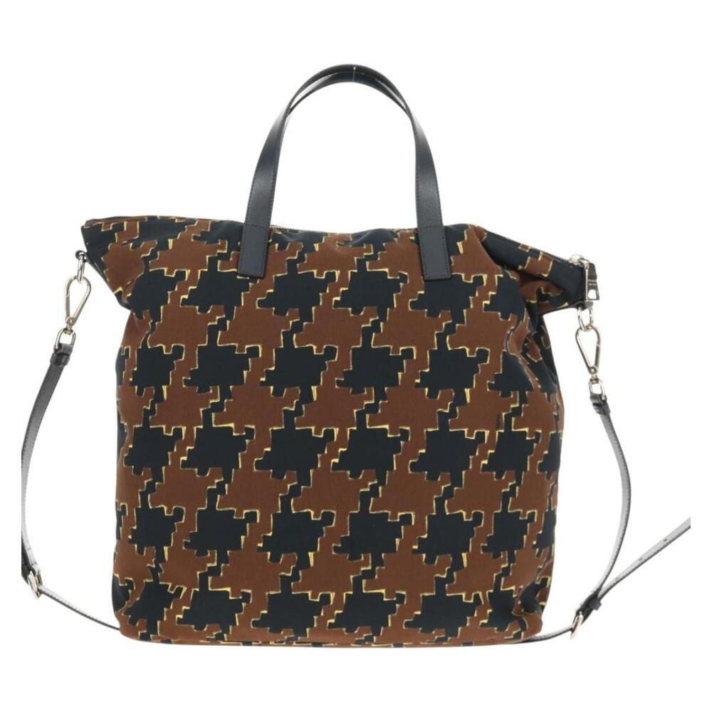 PRADA Hand Bag Nylon 2way Brown Silver Auth 148372 - Picture 2 of 16